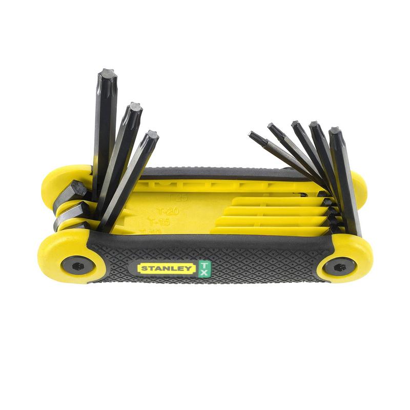 KEY STANLEY HEX KEY TORX 8PC SHORT ARM FOLDING