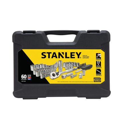 SOCKET SET 1/4 & 3/8" DRIVE 60PCS STANLEY