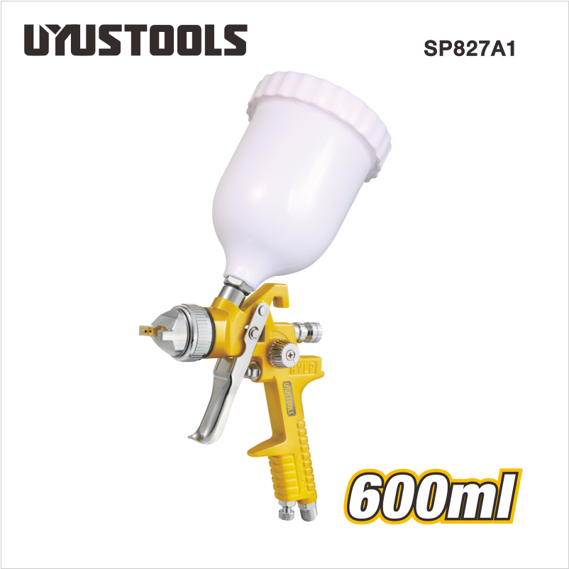 UYUSTOOLS SPRAY GUN HVLP GRAVITY FED 600ML SP827A1 UYUSTOOLS Spray Gun HVLP Gravity Fed 600ml SP827A1