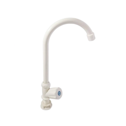 P07 WHITE ABS LONG NECK KITCHEN PILLAR TAP
