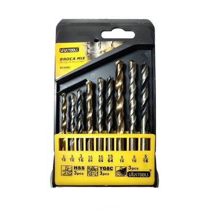 UyusTools 9PCS Mixed Drill Bit Set BCX09S