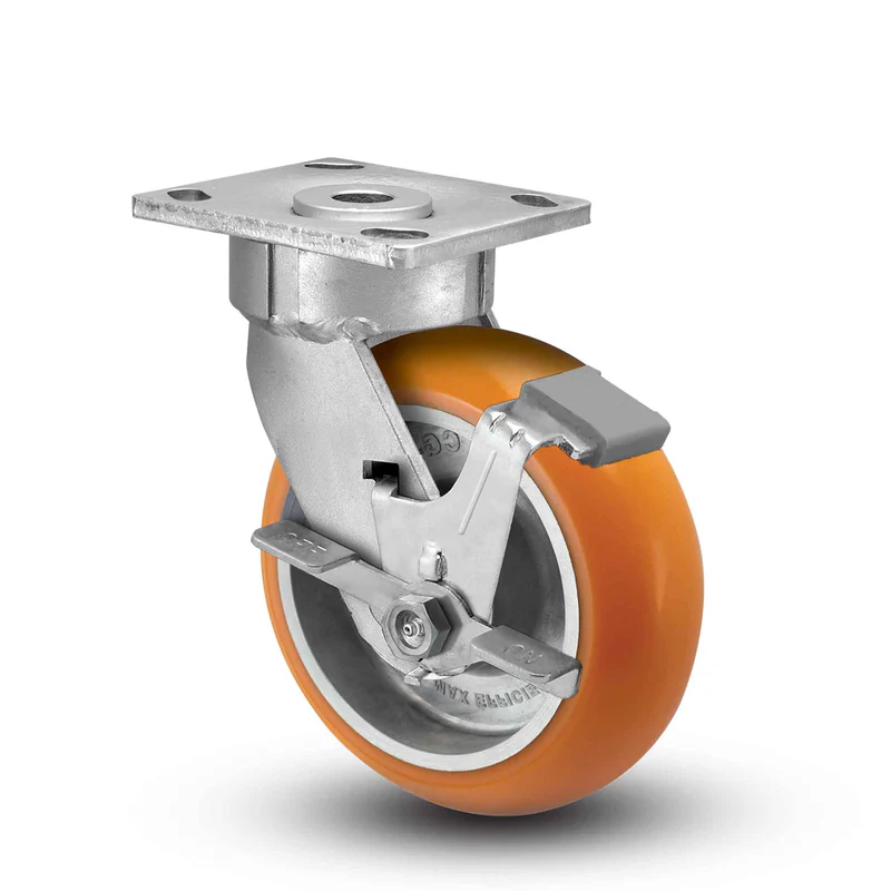 image 40 Orange Caster Wheels 2 with Brake