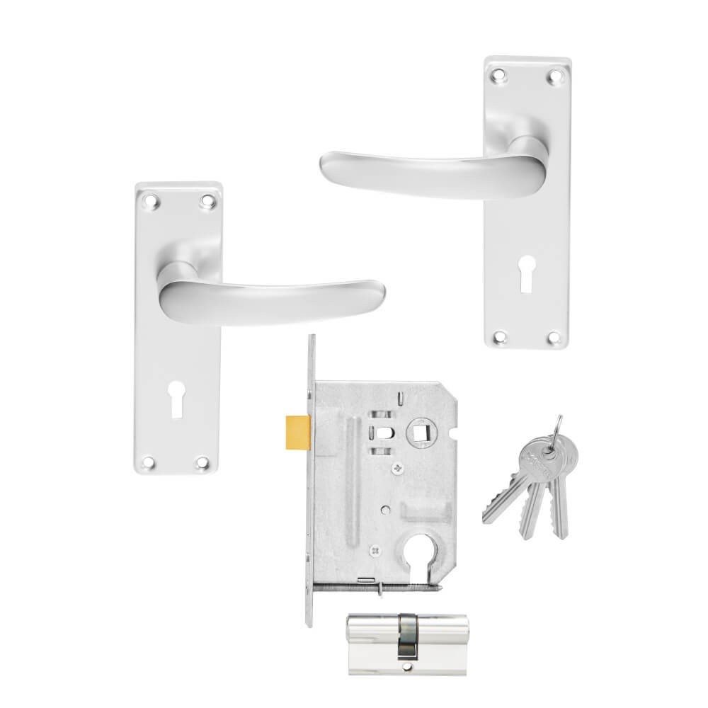 cylinder-lockset Cylinder Door Lock 1010B White